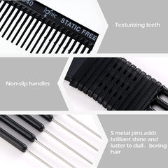 Patelai hair pick with five pins and serrated teeth.