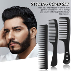 Patelai heat-resistant black carbon fiber comb for safe styling at high temperatures