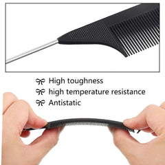 Patelai heat-resistant comb glides smoothly during heat styling.