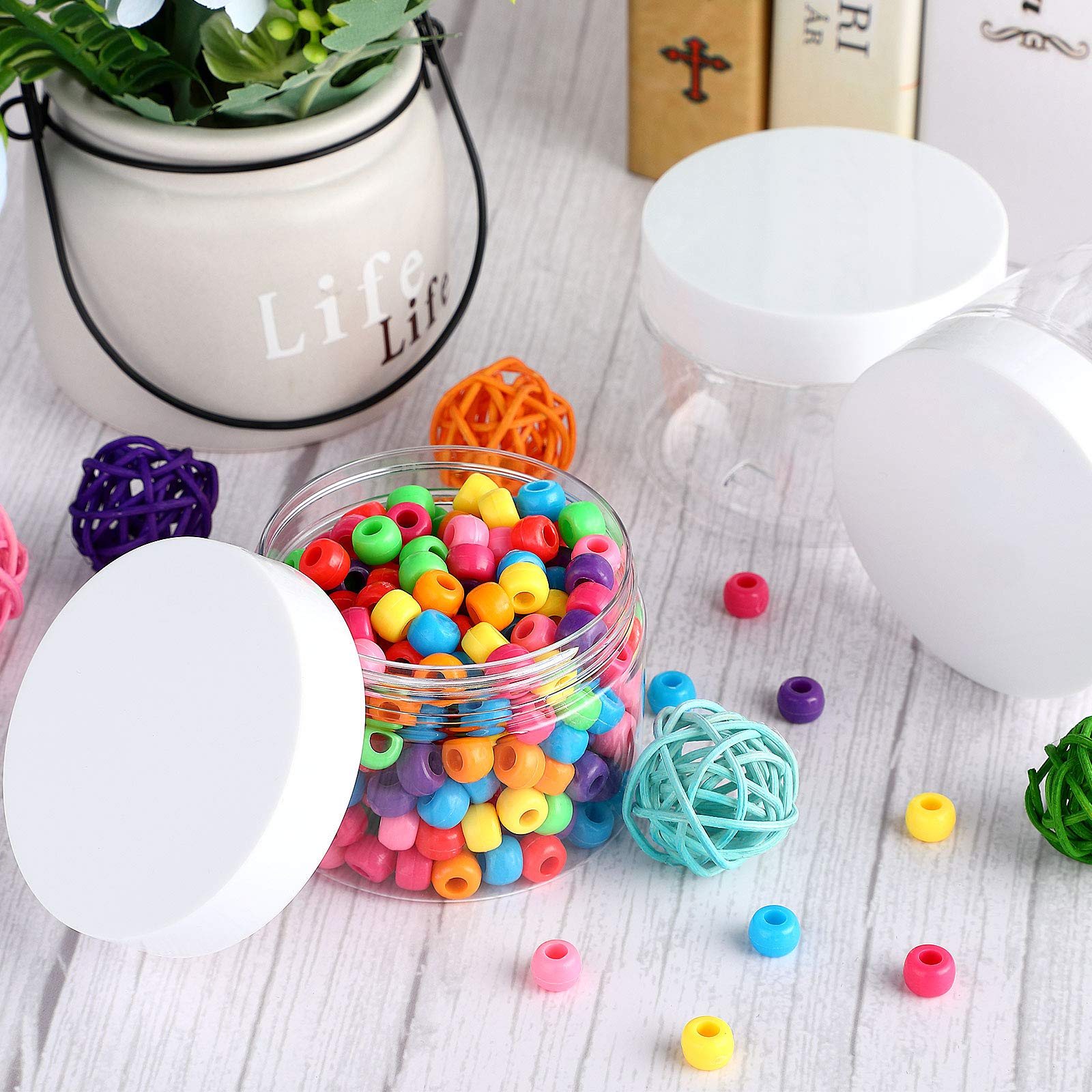 Patelai clear plastic jars let you see contents at a glance for quick identification.