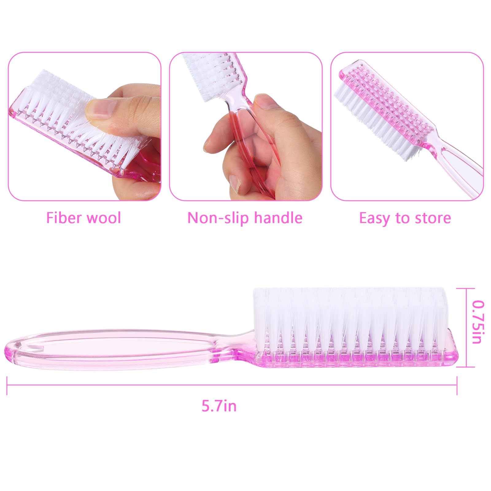Patelai nail brush with soft bristles cleans nails without skin irritation