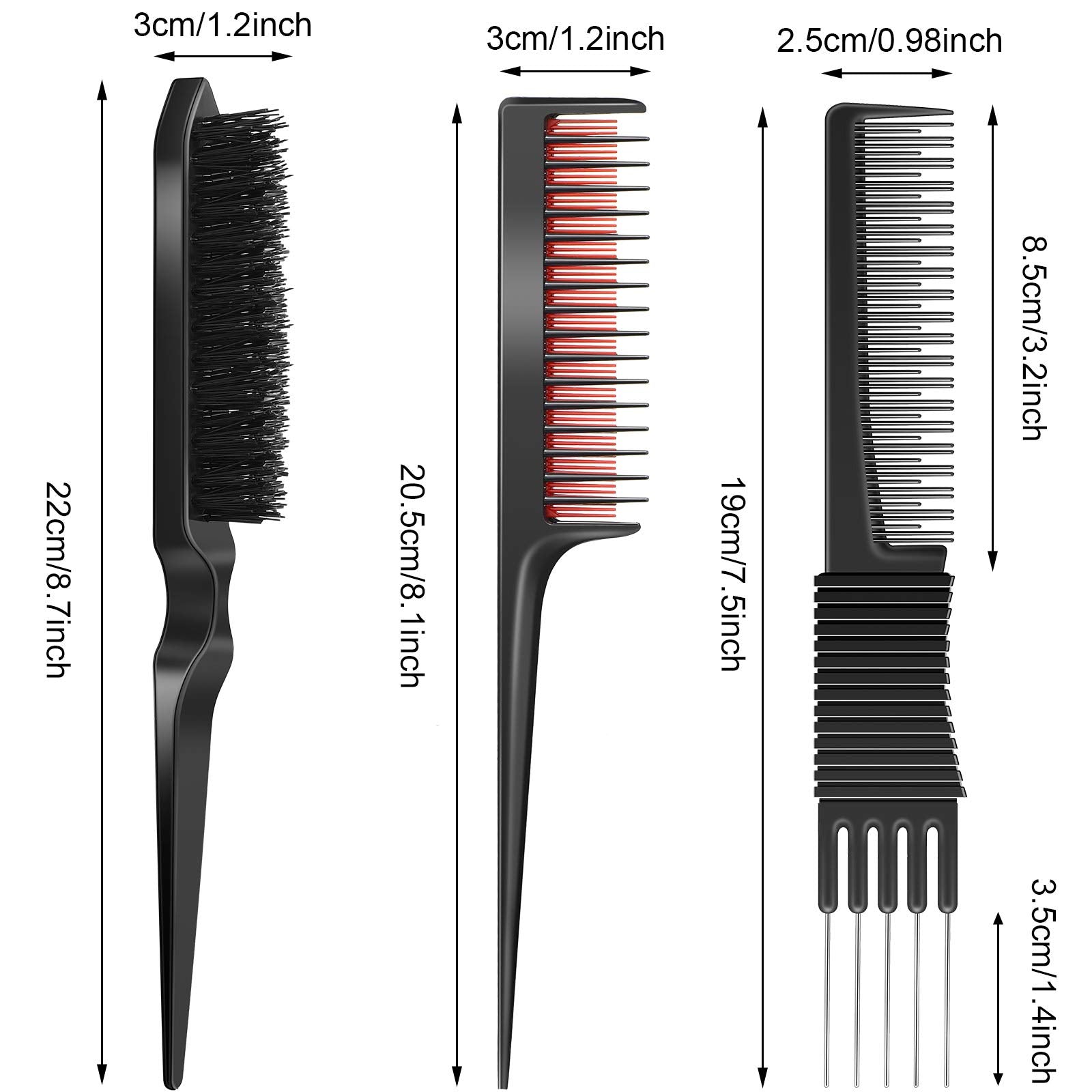 Patelai Nylon Bristle Teasing Brush delivers gentle scalp massage during styling.