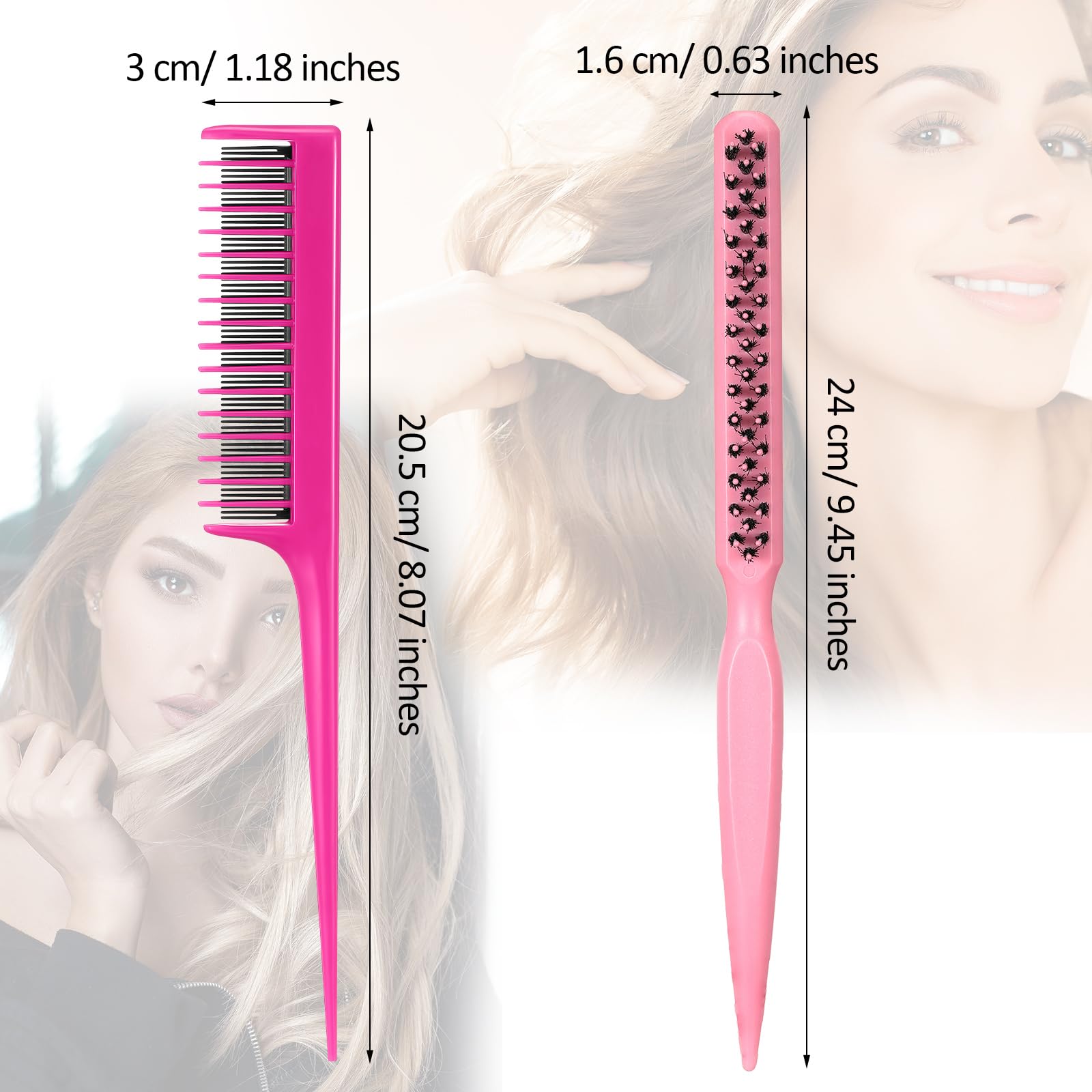 Patelai nylon triple-comb close-up shows 3-row teeth for volume and long-lasting style.