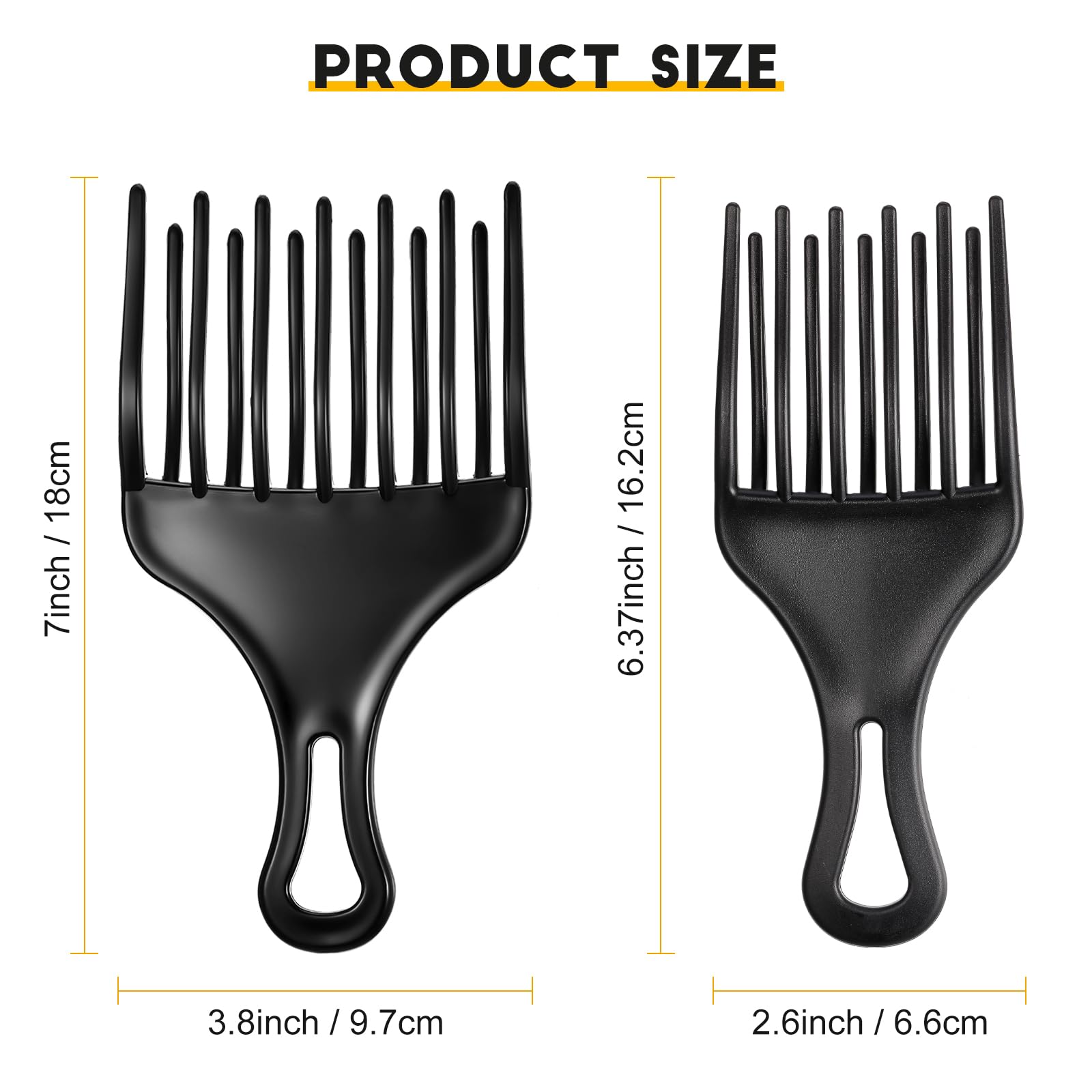 Patelai plastic Afro pick detangle wig for smooth curls