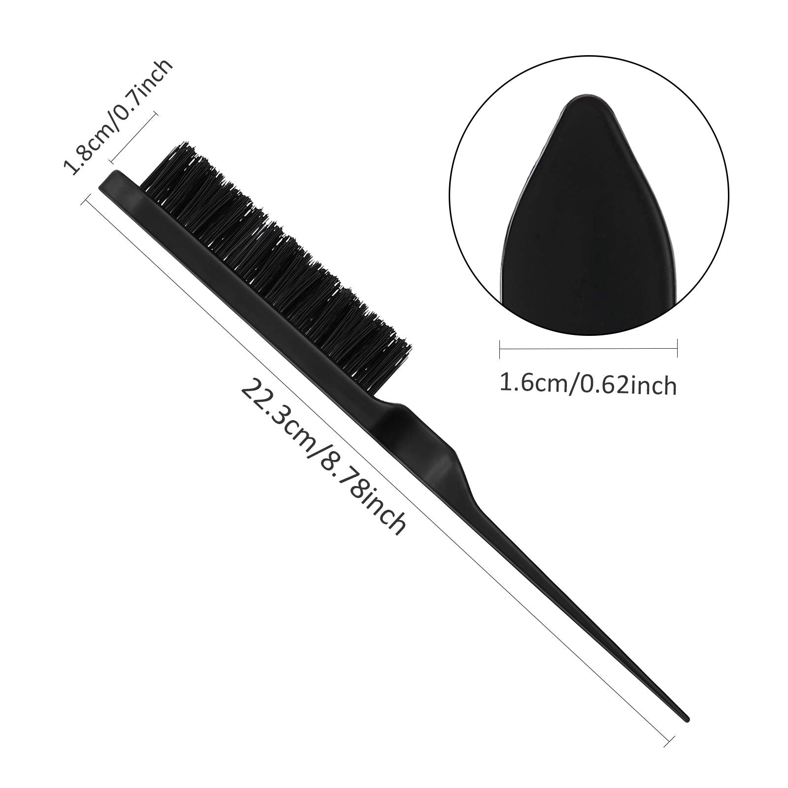 Patelai rat tail comb with stainless steel handle for precise sectioning