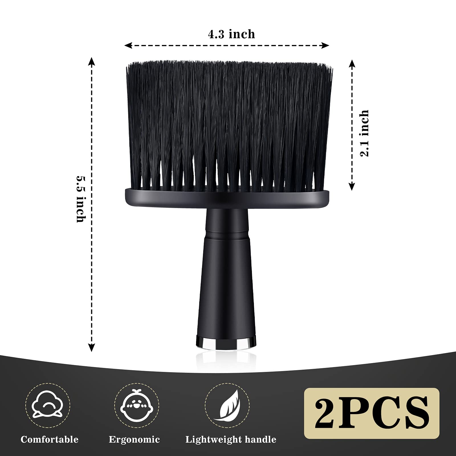 Patelai self-standing base neck duster, black, keeps the tool ready on a counter.
