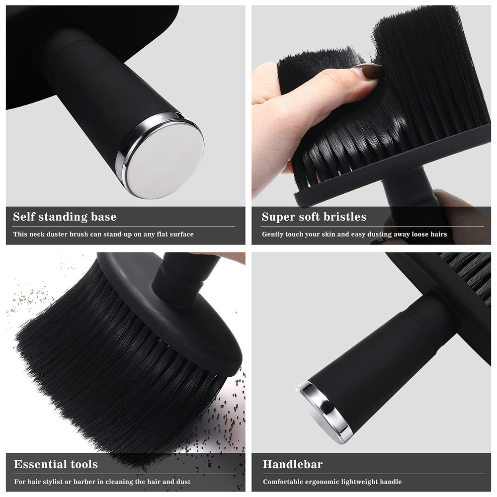 Patelai soft-bristle neck duster brush, top view highlighting wide bristles for quick reach.