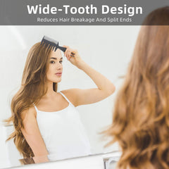 Patelai wide-tooth comb pair supports smooth long hair