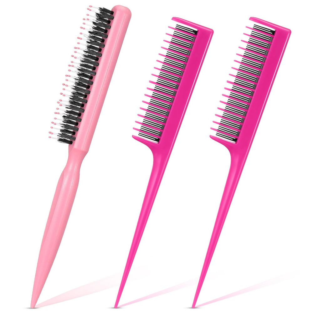Patelai teasing brush boar-bristle pink for gentle scalp massage and oil distribution.