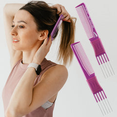 Patelai teasing comb with non-slip grip for easy styling.
