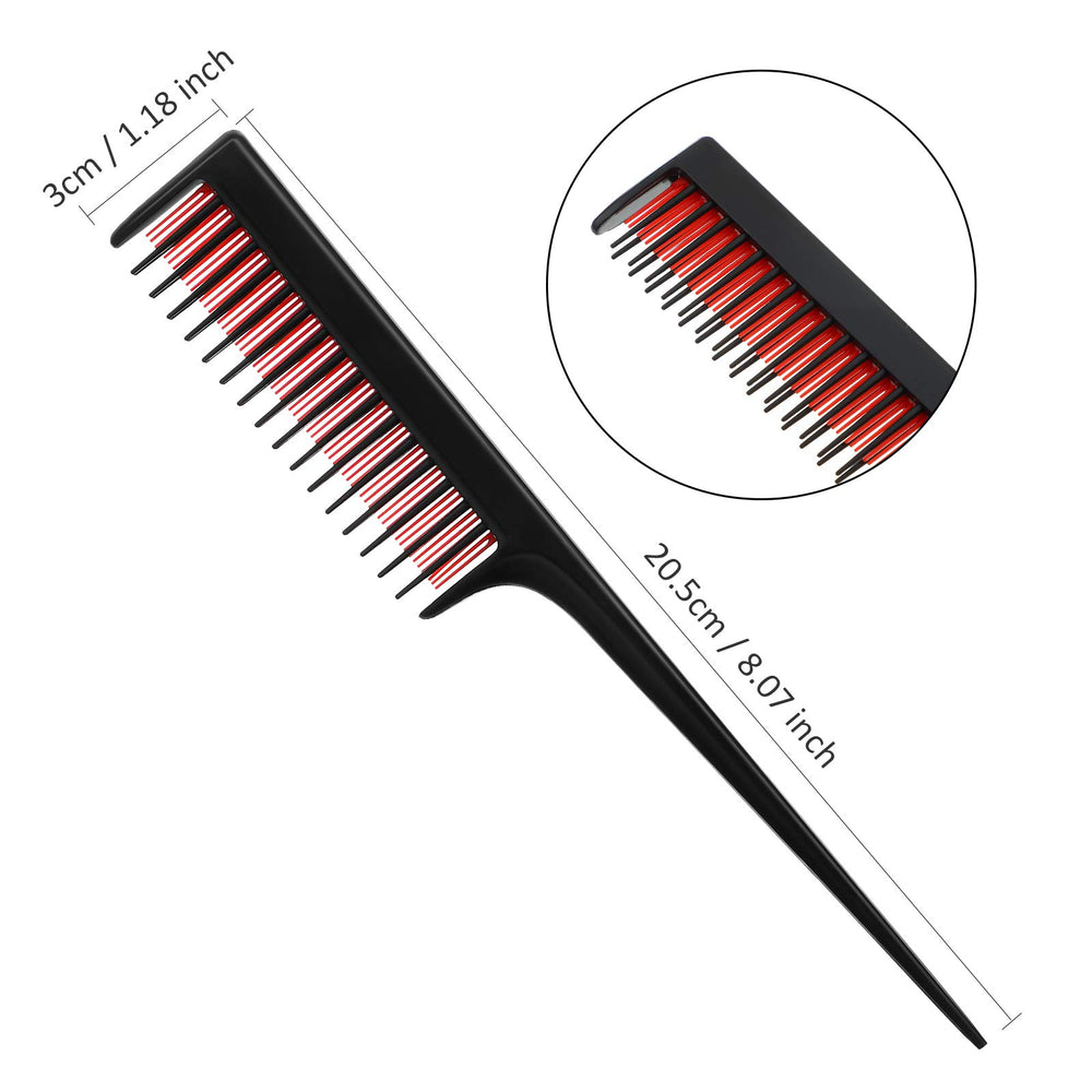 Patelai triple teasing comb with three lengths for quick backcombing