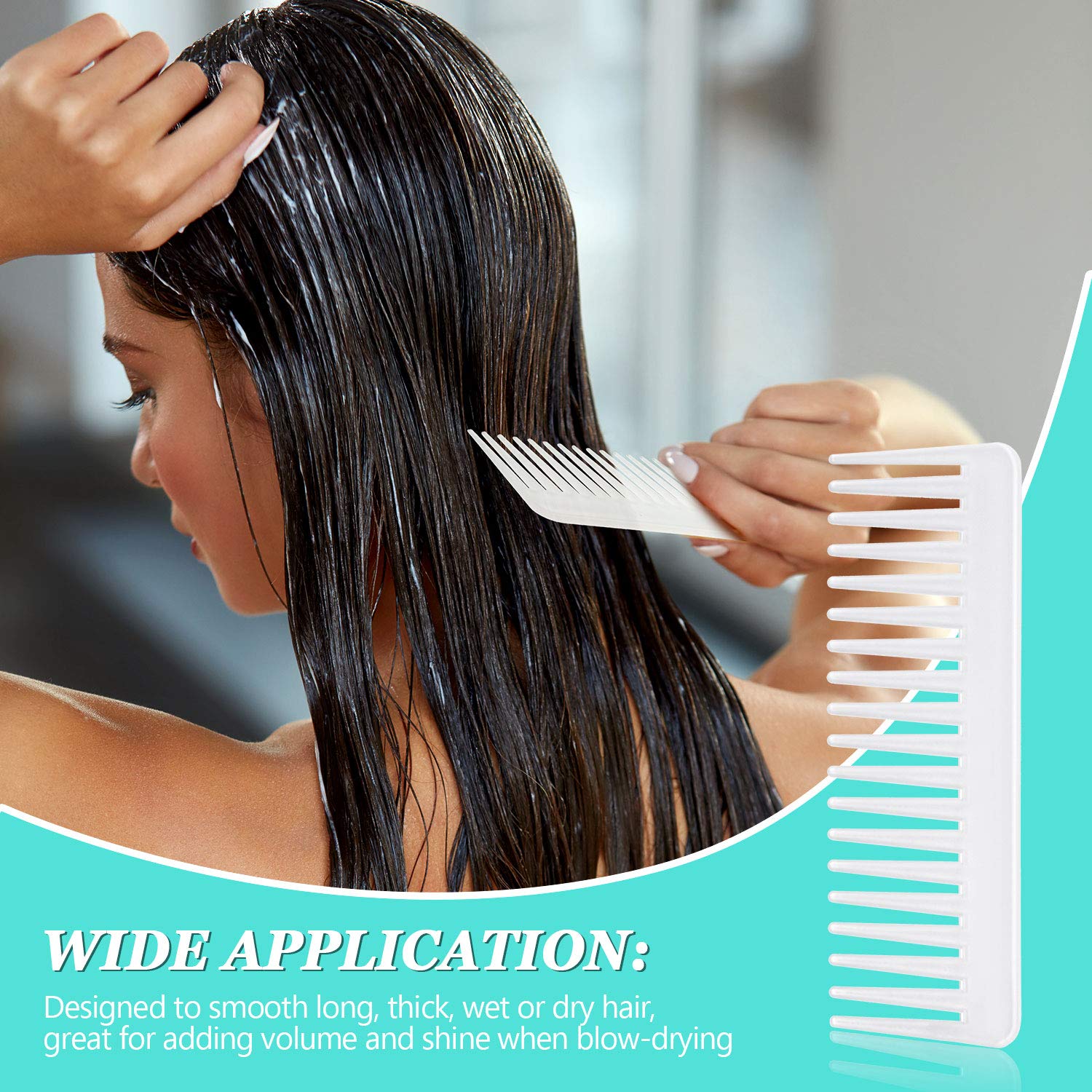 Patelai wide tooth comb long thick hair detangling and styling.