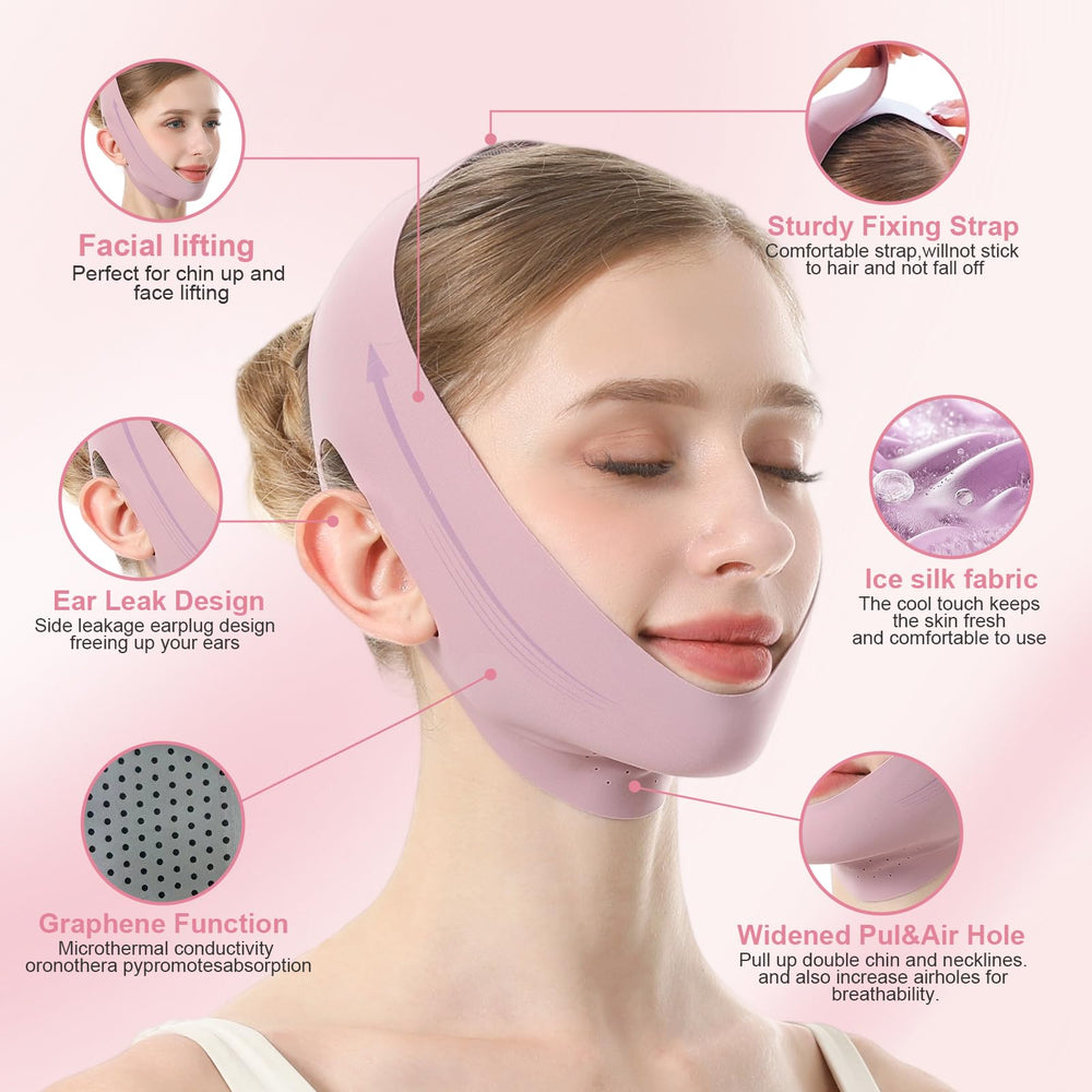Patobes V-Line mask featuring breathable ice silk fabric for all-night comfort.