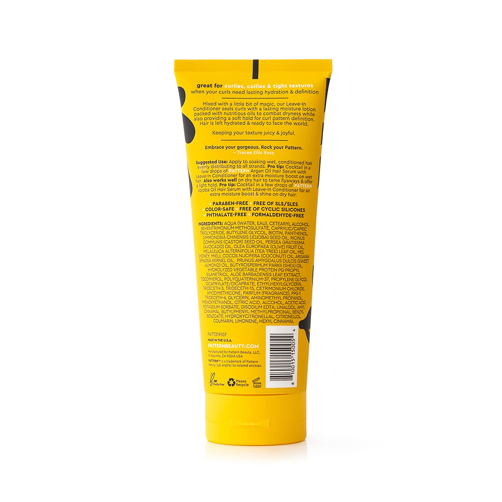 PATTERN 9.8 oz bottle shown for long-lasting moisture delivery.