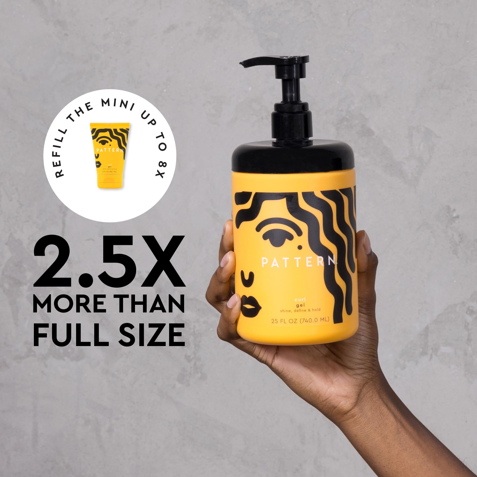 PATTERN Curl Gel packaging design for easy shopping.