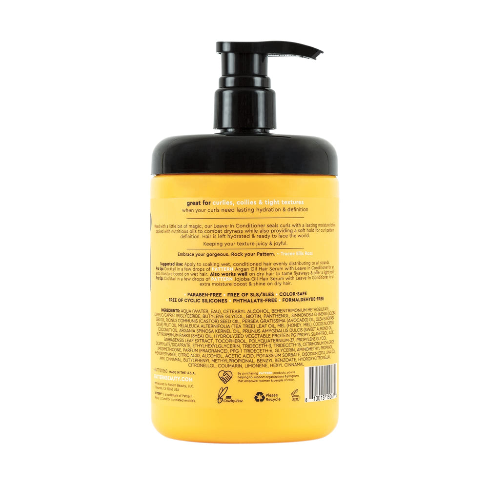 Packaging label of PATTERN Leave-In Conditioner showing 25oz size.