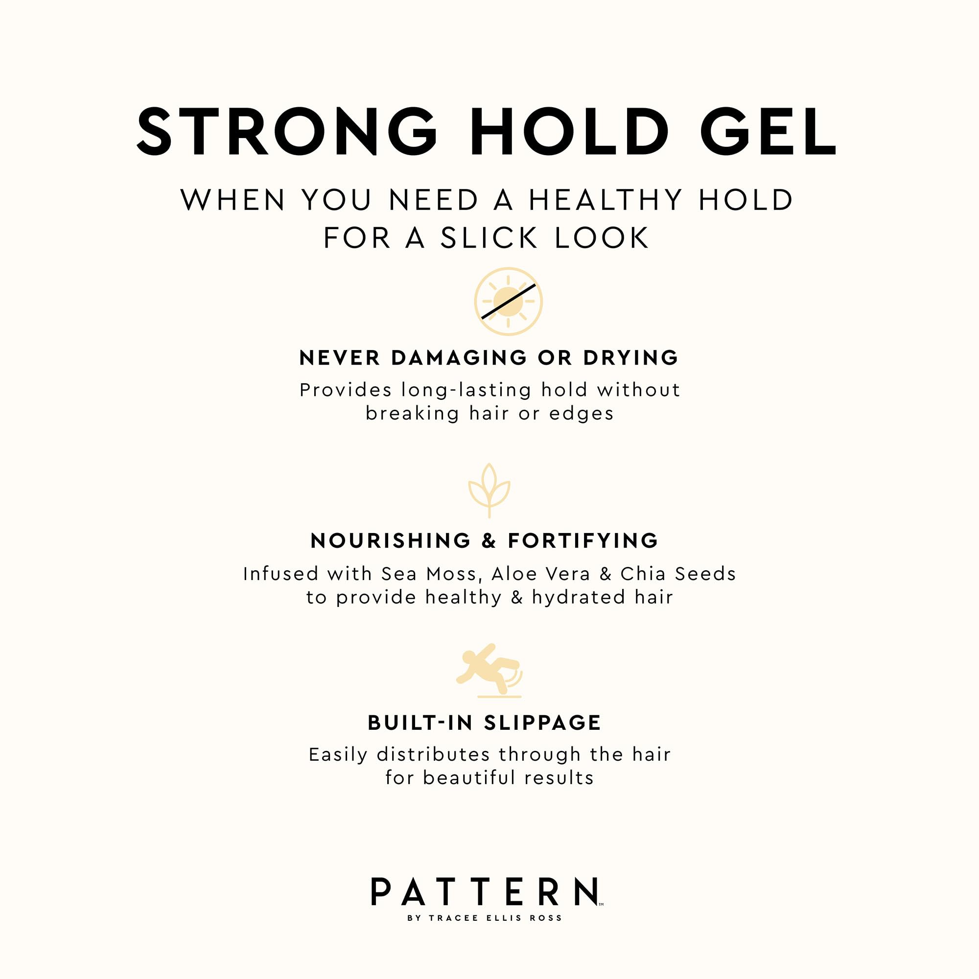 PATTERN Beauty formula shown as paraben-free and silicone-free.