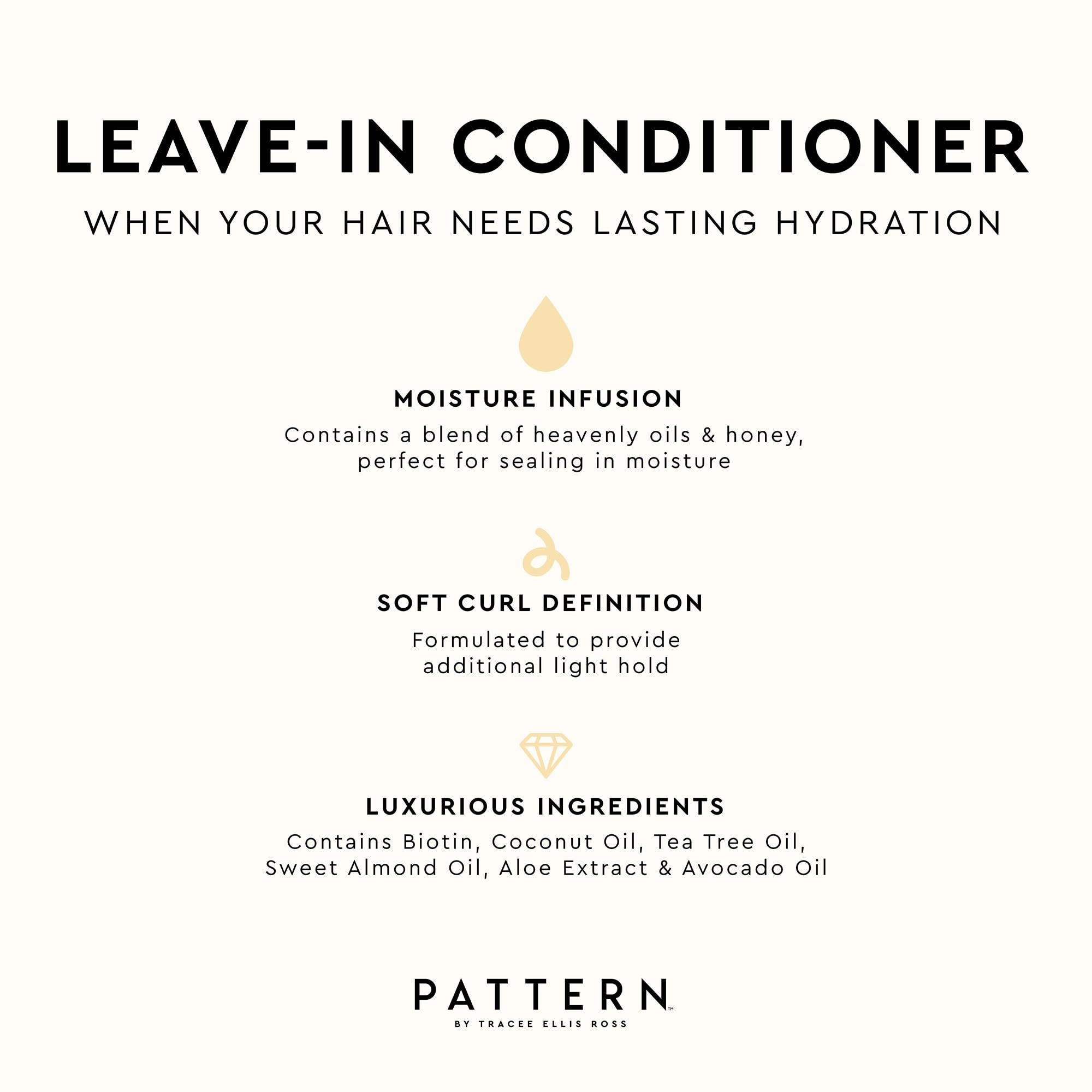 Shine and curl definition after using PATTERN Leave-In Conditioner.
