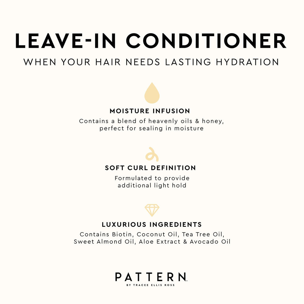 Shine and curl definition after using PATTERN Leave-In Conditioner.