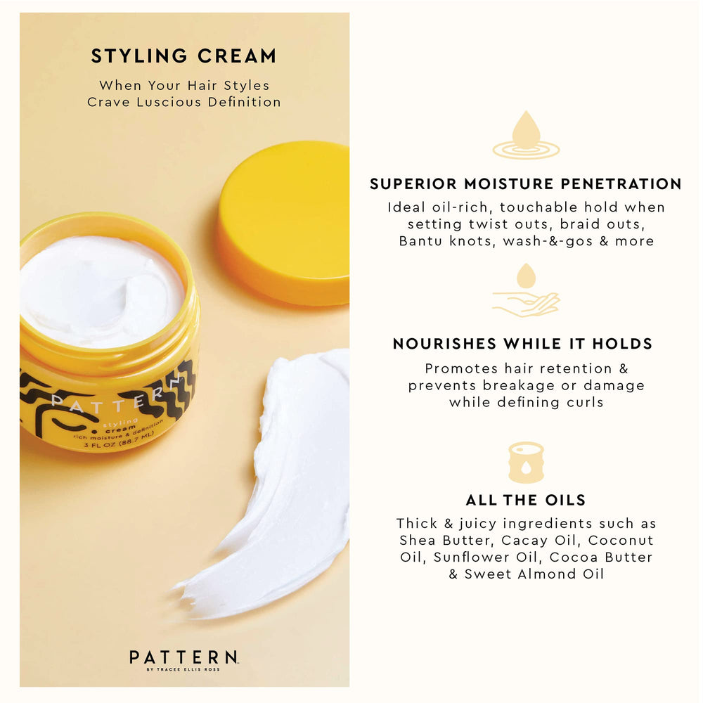 PATTERN Styling Cream is free from harsh chemicals, gentle daily styling for curls.