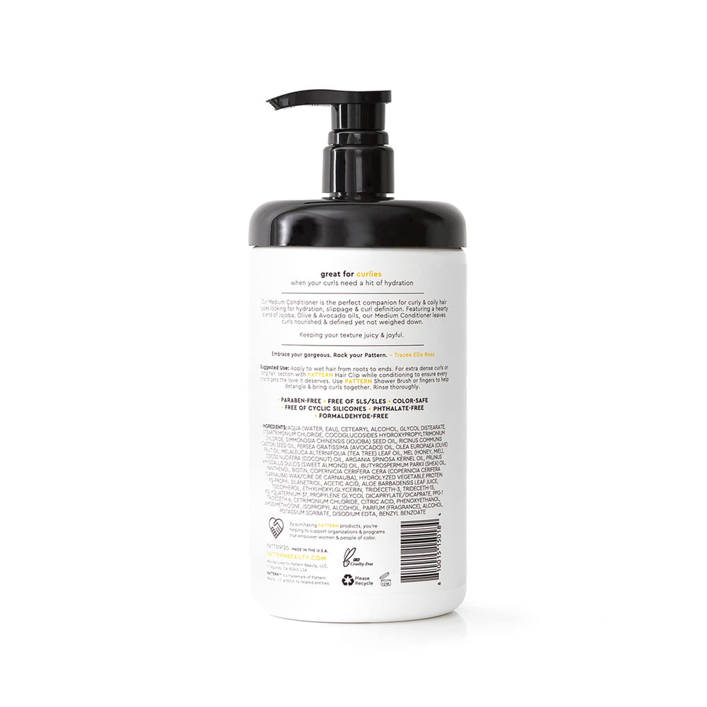 Color-safe, paraben-free PATTERN formula shown on textured curls