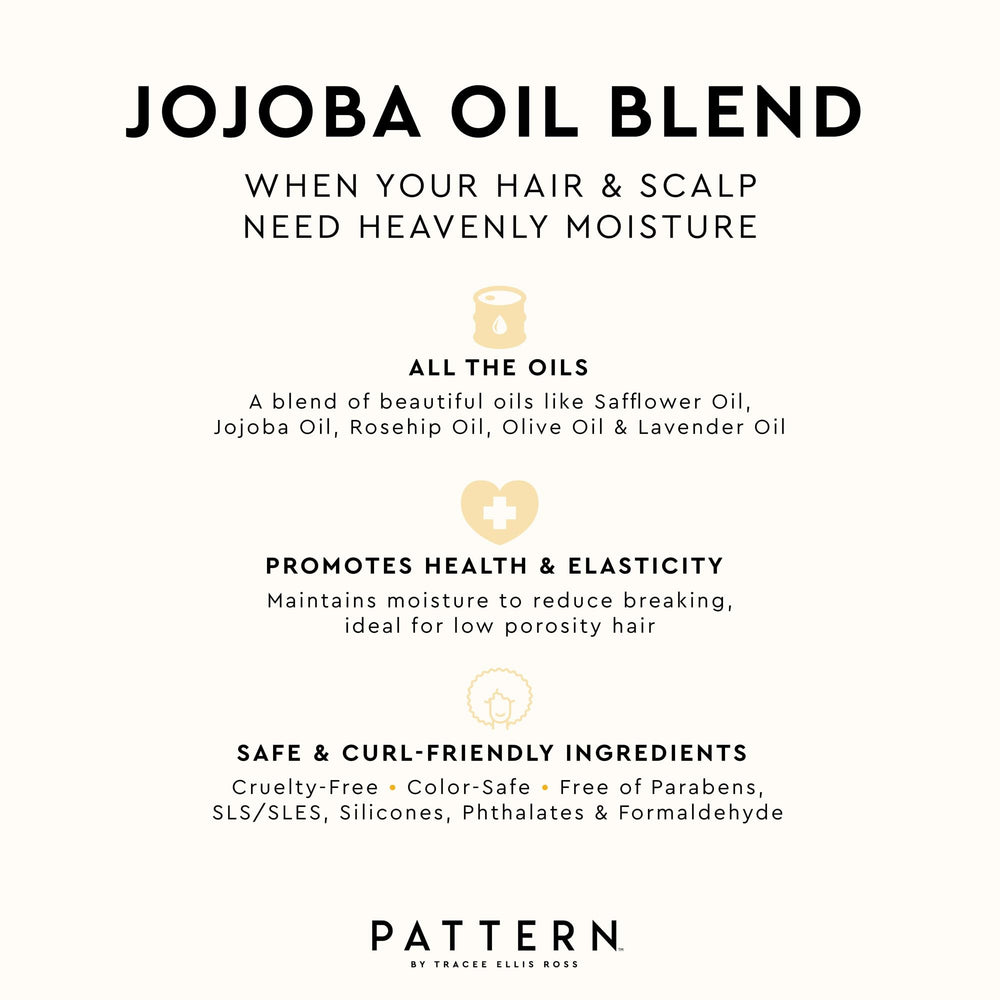 PATTERN Beauty Tracee Jojoba Serum on dry-hair adds subtle shine