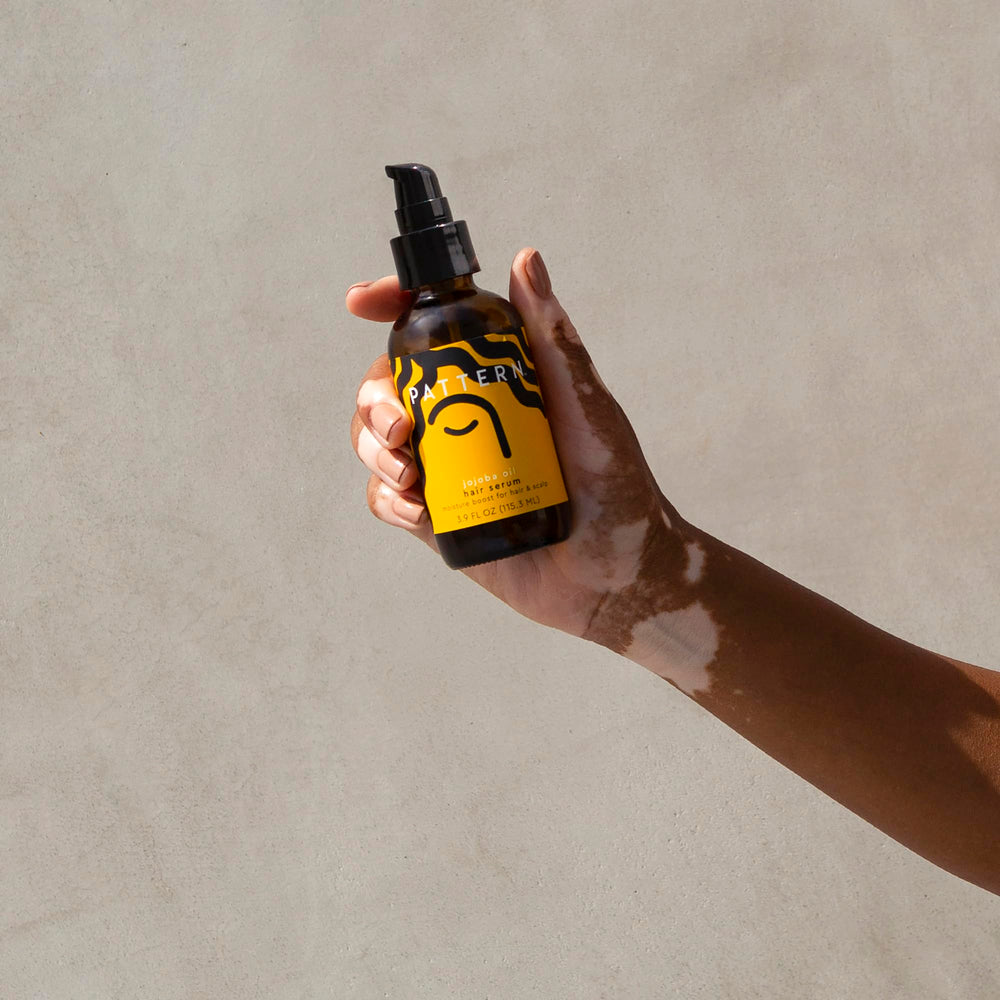 PATTERN Beauty Tracee Jojoba Serum on wet-hair provides lightweight moisture
