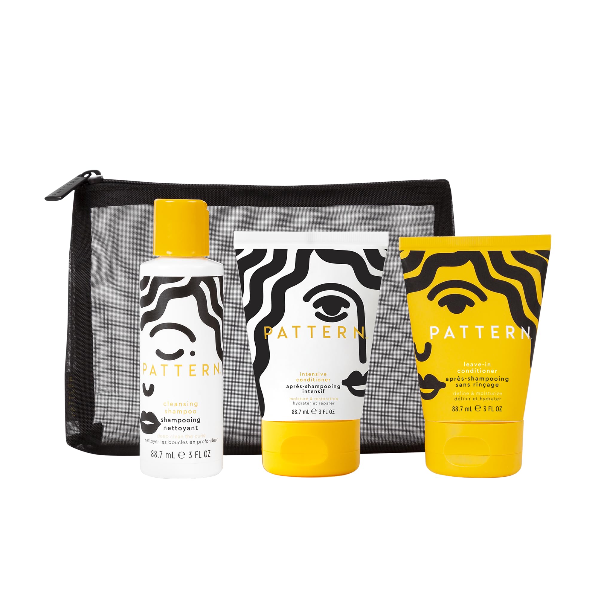PATTERN Beauty travel kit leave-in conditioner bottle for hydrated curls on the go.