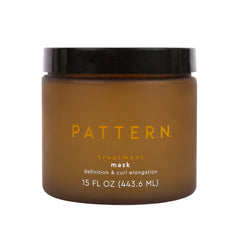PATTERN Beauty Treatment Mask jar shows a hydrating formula for defined curls.