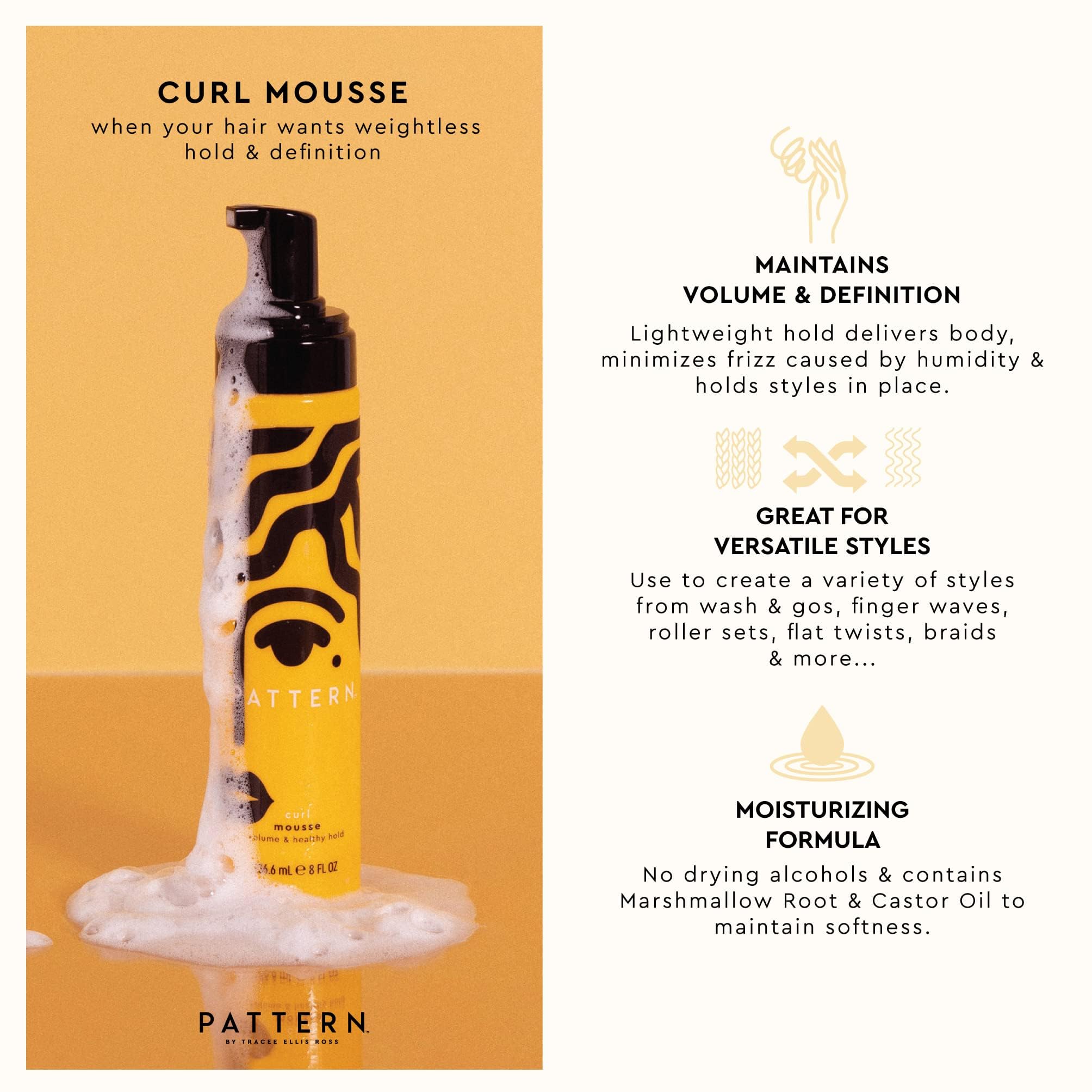 Soft, touchable hair after PATTERN Curl Mousse application