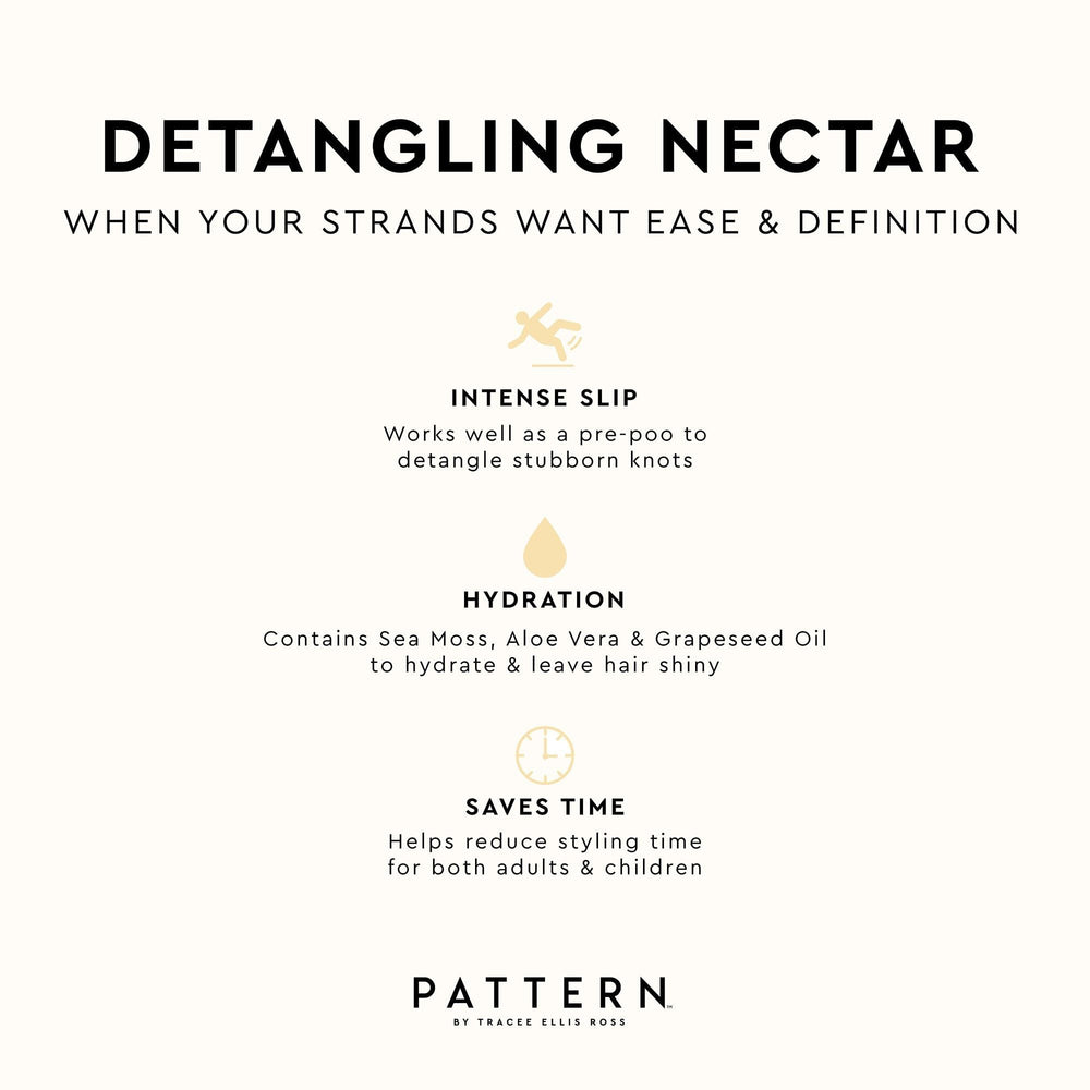 PATTERN Detangling Nectar used as a pre-poo before washing.