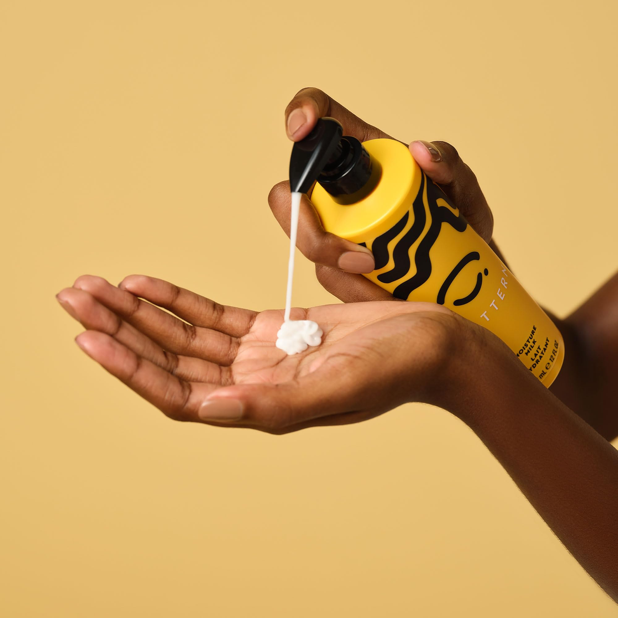 PATTERN Moisture Hair Milk finish demonstrates ready-to-go wash-and-go look