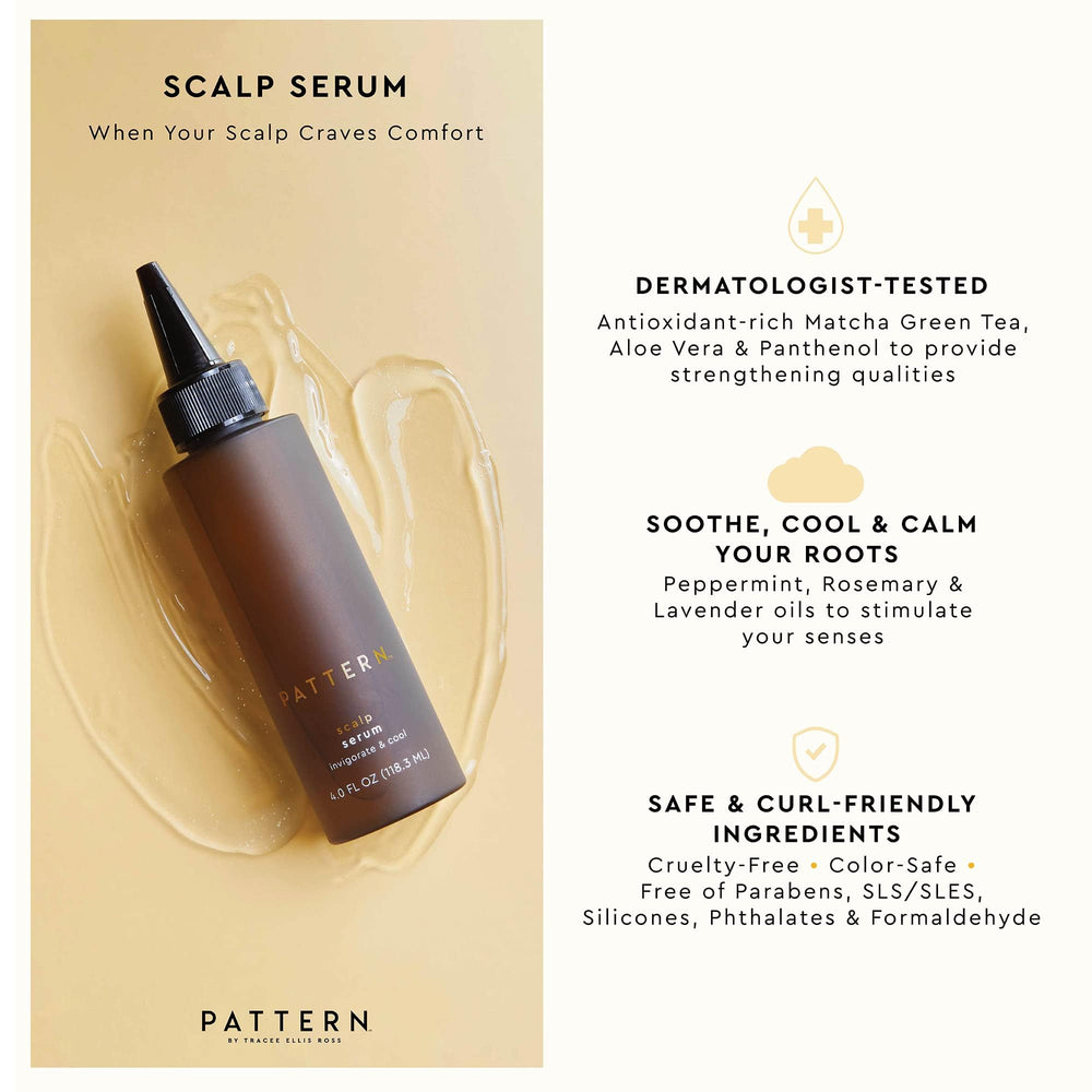 PATTERN Scalp Serum application pump shows easy, mess-free application