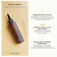 PATTERN Scalp Serum application pump shows easy, mess-free application
