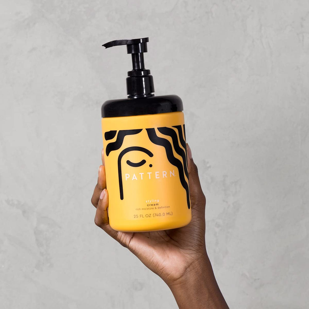 PATTERN Styling Cream hands-on application demonstrating smooth, non-crunch hold.