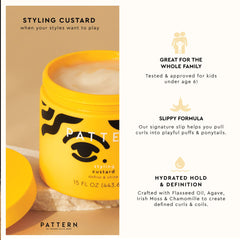 PATTERN Styling Custard provides hydrated hold for defined, glossy curls.