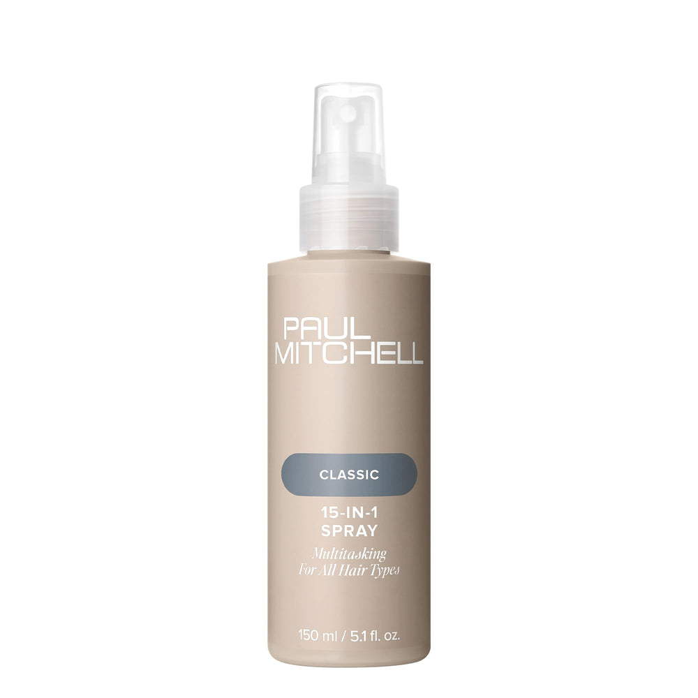 Paul Mitchell 15-en-1 rociador botella en uso para brillo y suavidad