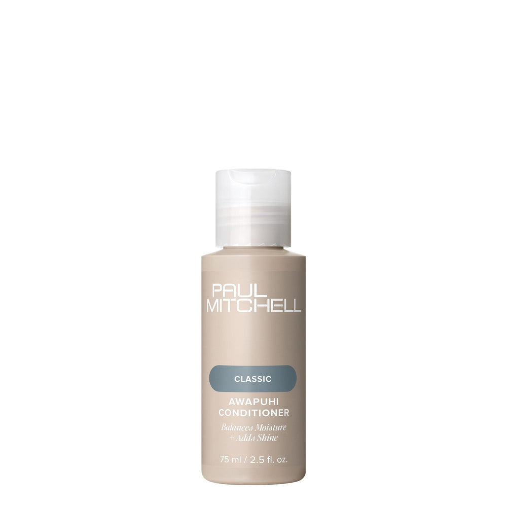 Acondicionador Paul Mitchell Awapuhi, botella en primer plano, aporta hidratación ligera para todo tipo de cabello.