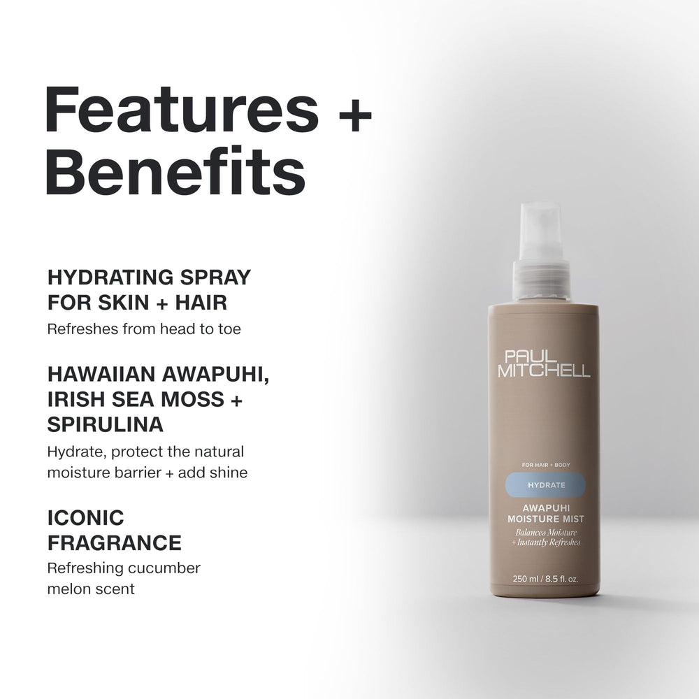Paul Mitchell Awapuhi Moisture Mist, bruma para piel y cabello, hidrata naturalmente.