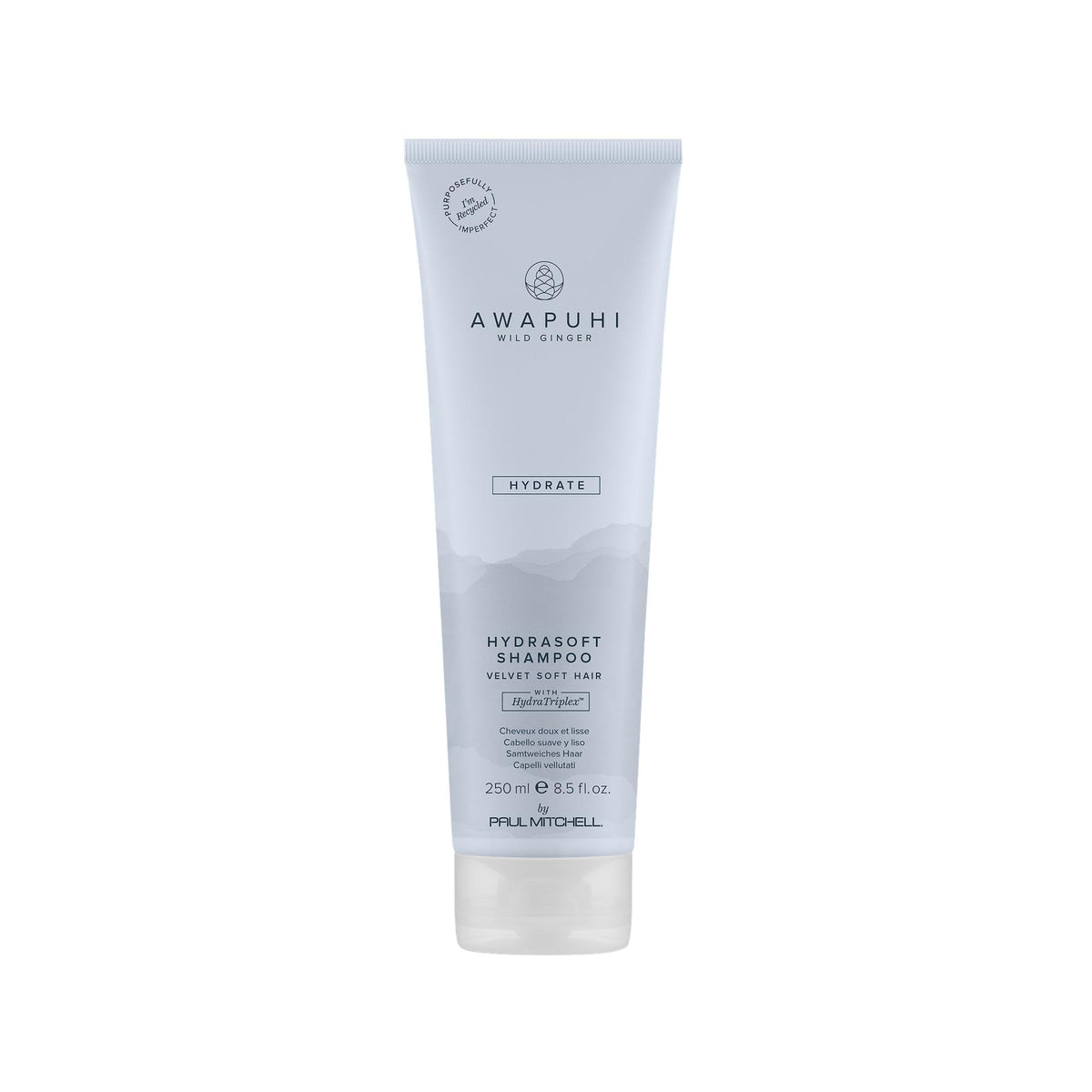 Paul Mitchell Awapuhi Wild Ginger HydraSoft bottle shows color-safe, sulfate-free cleansing.