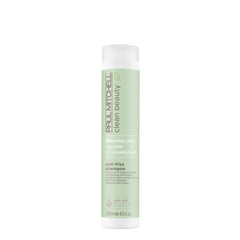Paul Mitchell Clean Beauty Anti-Frizz Shampoo bottle front highlights smoothing for textured hair.