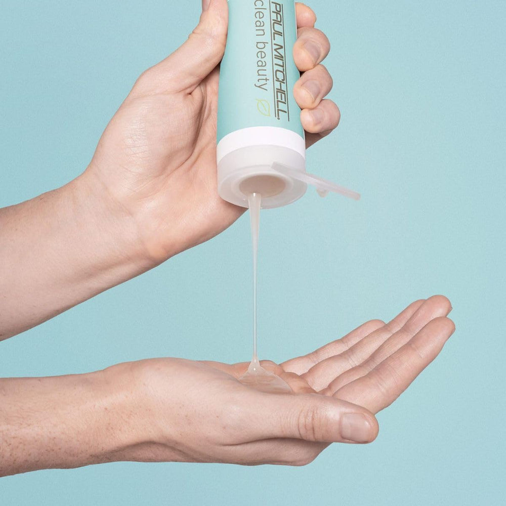 Paul Mitchell Clean Beauty Hydrate Shampoo lather close-up for soft, manageable hair.