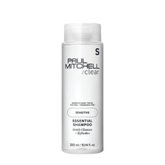 Paul Mitchell Clear Essential Shampoo sin fragancia en botella, apto para piel sensible.