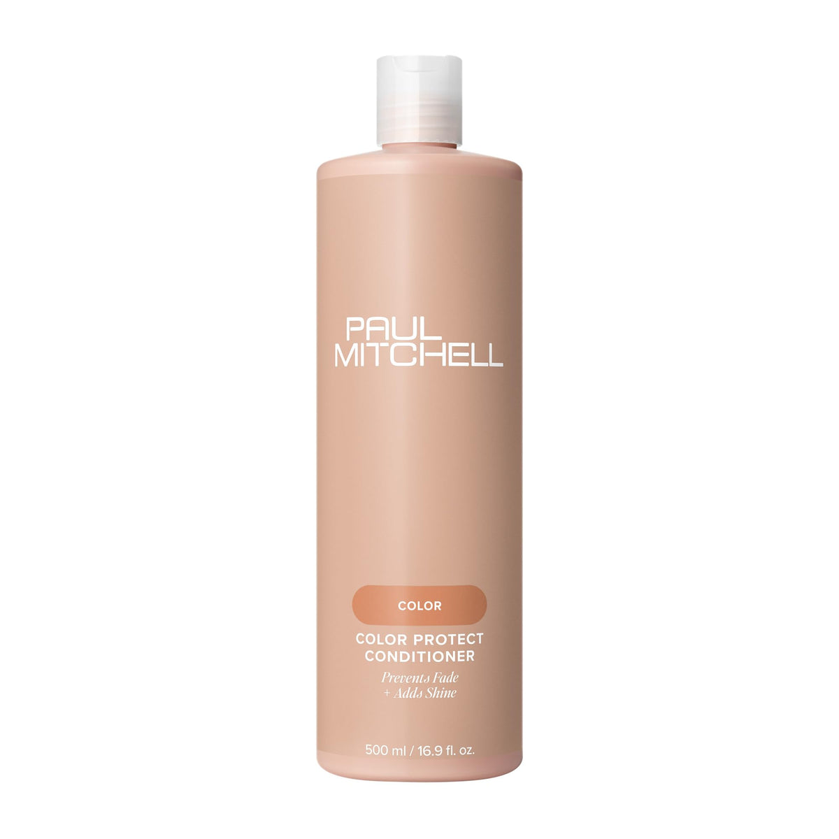 Paul Mitchell Color Protect conditioner bottle highlighting color protection and UV shielding.