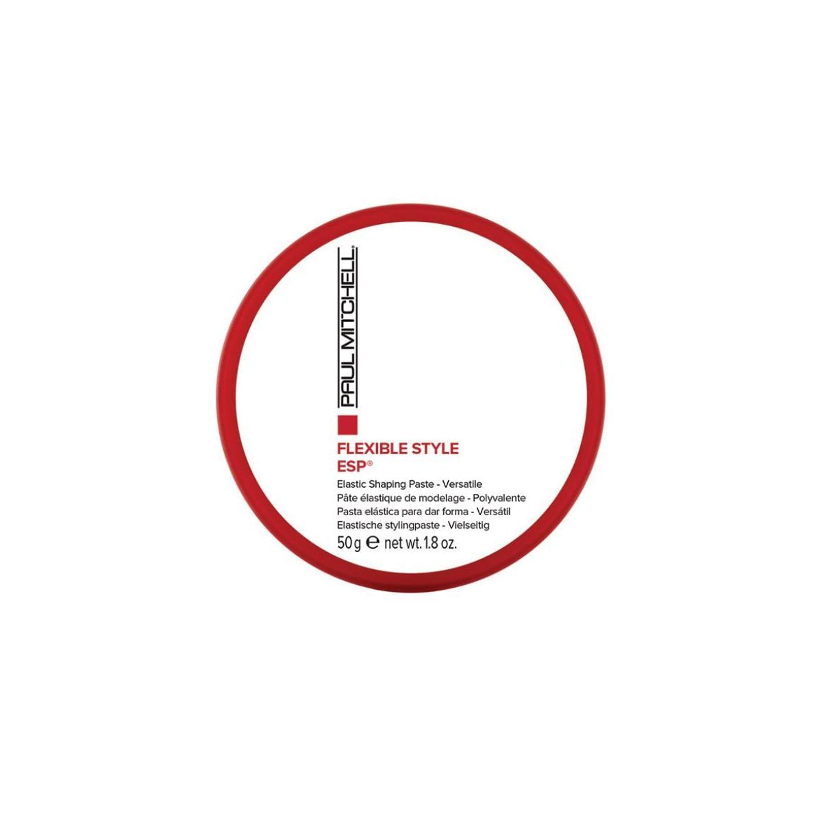 Paul Mitchell ESP Elastic Shaping Paste on hair, demonstrating bendable texture for flexible hold