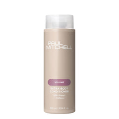 Paul Mitchell Extra-Body Conditioner, botella, añade volumen para cabello fino y fácil de peinar.