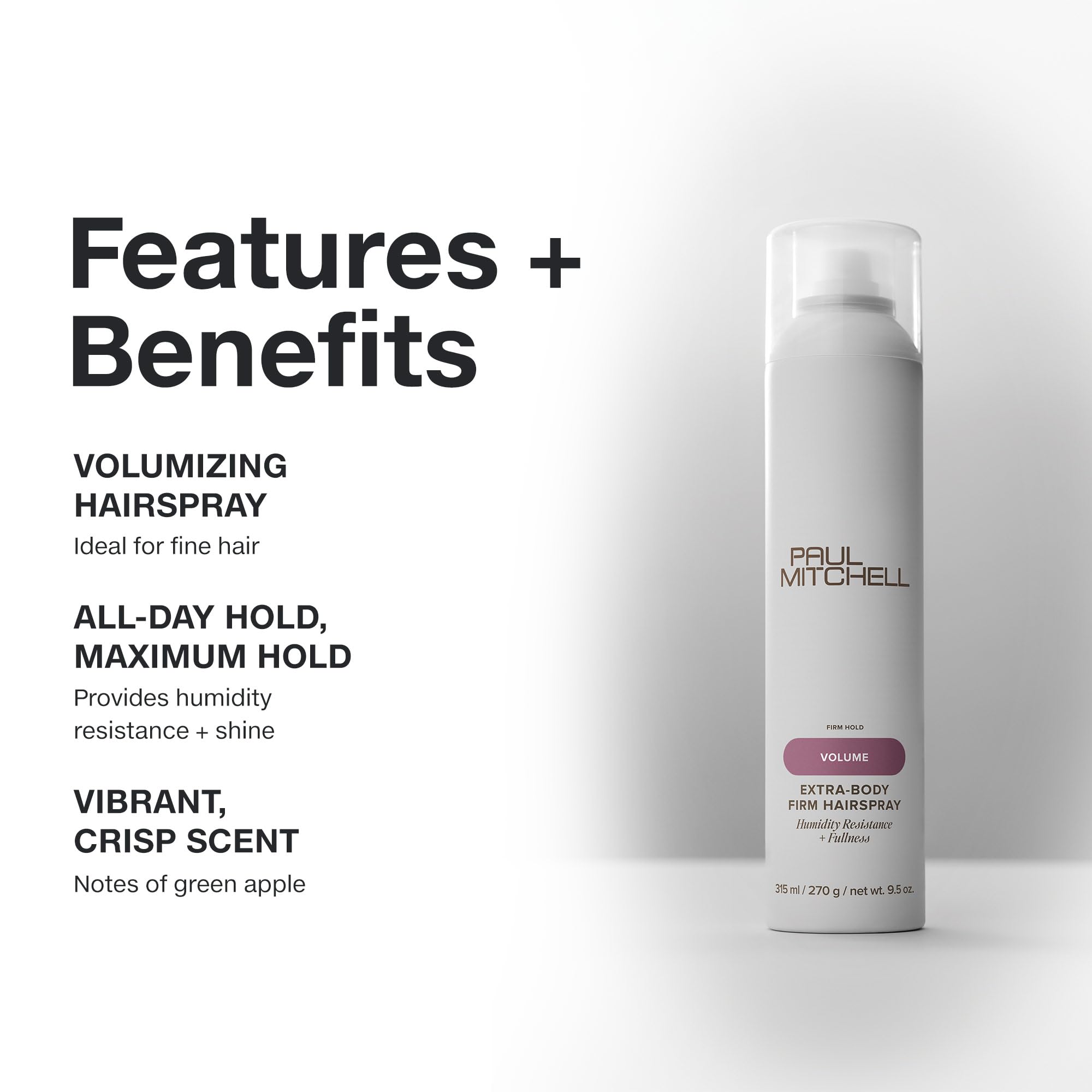 Paul Mitchell hairspray lifts strands with lasting volume and shine