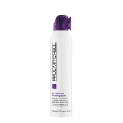 Paul Mitchell Extra-Body Hairspray bottle boosts volume on fine hair