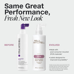 Paul Mitchell Root Boost spray delivering volumizing mist at the roots.