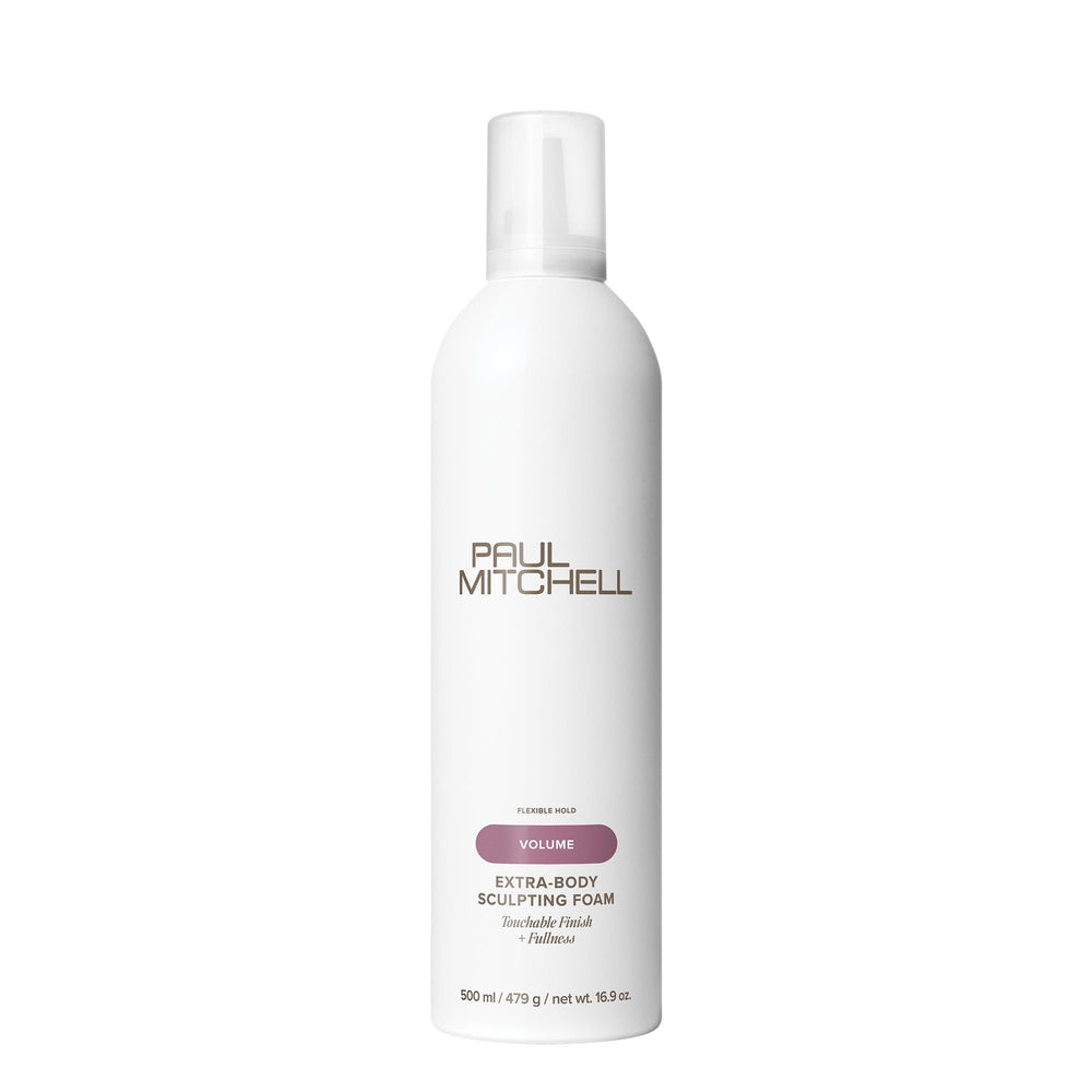 Paul Mitchell Extra-Body Sculpting Foam packaging for easy handling during styling